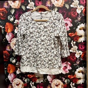 Fatface Ivory Birds Layered Top